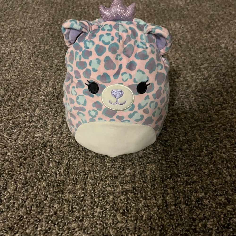 Squishmallows Pink and Blue Leopard Plush